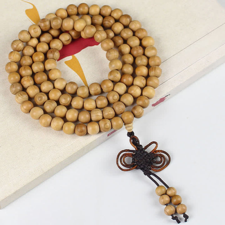 Buddha Stones Pfirsichholz-Mala, handpoliert, geknotet, 108 Perlen - 10 mm - Normal - Pfirsichholz (Schutz ♥ Reinigung) - image 2
