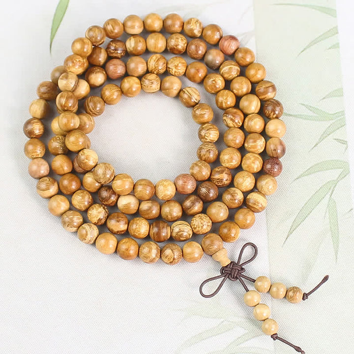 Buddha Stones Pfirsichholz-Mala, handpoliert, geknotet, 108 Perlen - 8 mm - Alte Maserung, neues Handwerk - Pfirsichholz (Schutz ♥ Reinigung) - image 4