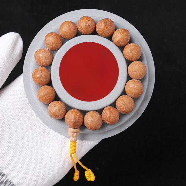Buddha Stones Phönixauge Bodhi Weisheit Handgeschnitzte ethnische Armband-Mala - Phoenix Eye Barrel Wrist Mala - 14 mm - Phönixauge Bodhi (Schutz♥Weisheit) - image 2
