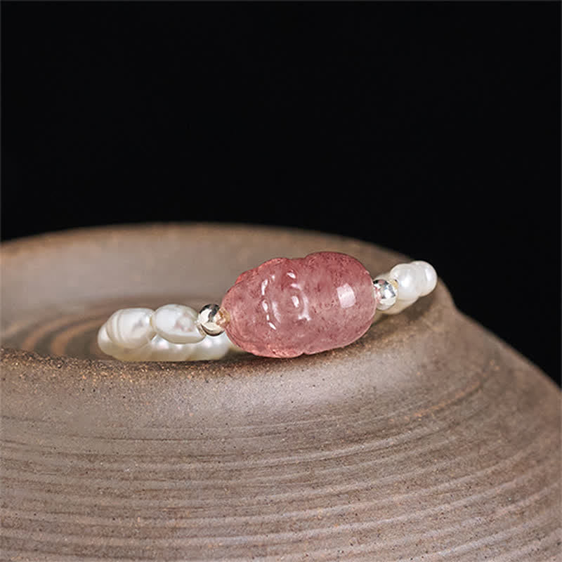 Buddha Stones 3 mm Mini-Perlen, natürlicher Mondstein, Turmalin, Granat, Perle, Erdbeerquarz, PiXiu Heilender elastischer Ring - image 22