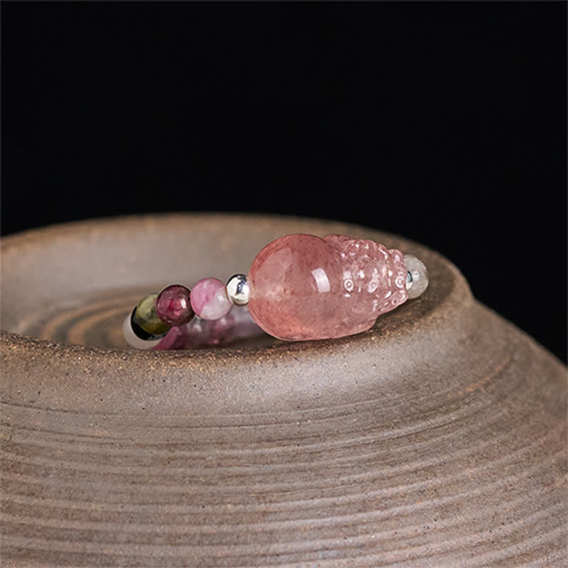 Buddha Stones 3 mm Mini-Perlen, natürlicher Mondstein, Turmalin, Granat, Perle, Erdbeerquarz, PiXiu Heilender elastischer Ring - image 17