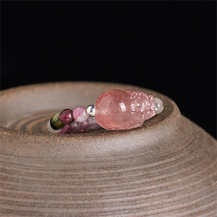 Buddha Stones 3 mm Mini-Perlen, natürlicher Mondstein, Turmalin, Granat, Perle, Erdbeerquarz, PiXiu Heilender elastischer Ring - image 17