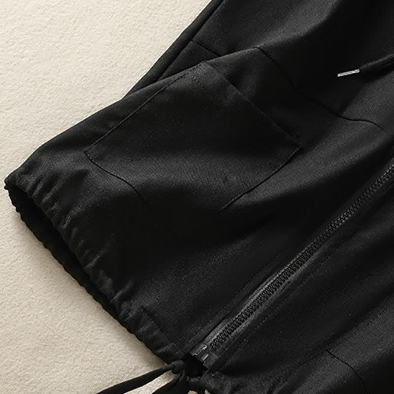 Buddha Stones Lässiges, ärmelloses Kapuzenshirt mit Kordelzug und Taschen für Damen – mit Reißverschluss und Taschen - image 16