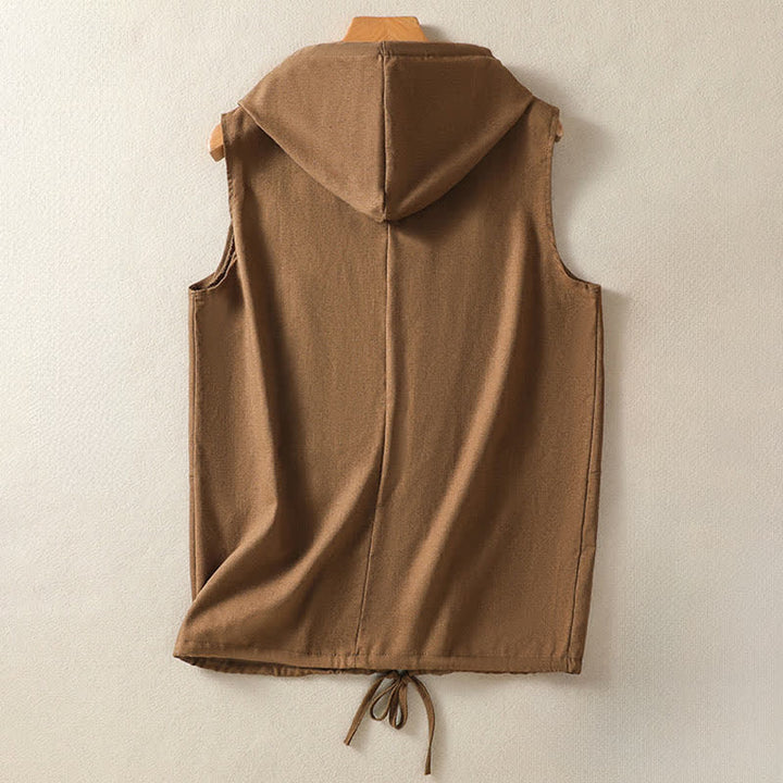 Buddha Stones Lässiges, ärmelloses Kapuzenshirt mit Kordelzug und Taschen für Damen – mit Reißverschluss und Taschen - image 20