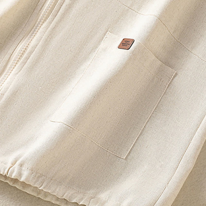 Buddha Stones Lässiges, ärmelloses Kapuzenshirt mit Kordelzug und Taschen für Damen – mit Reißverschluss und Taschen - image 6