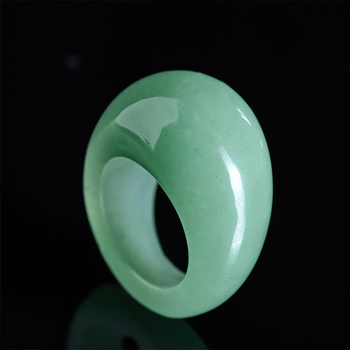 Buddha Stones Breiter Balance-Ring aus natürlichem grünem Aventurin - Natürlicher grüner Aventurin (Farbe kann variieren) - image 0