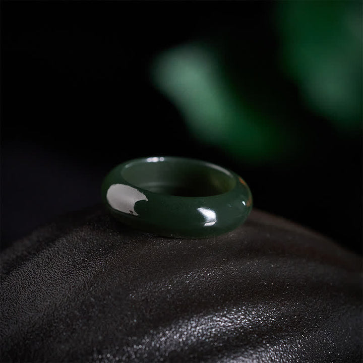 Buddha Stones Heilring aus natürlichem cyanfarbenem Jade - image 4