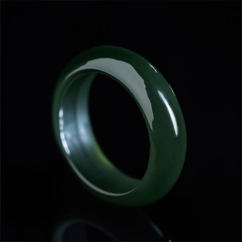 Buddha Stones Heilring aus natürlichem cyanfarbenem Jade - image 2