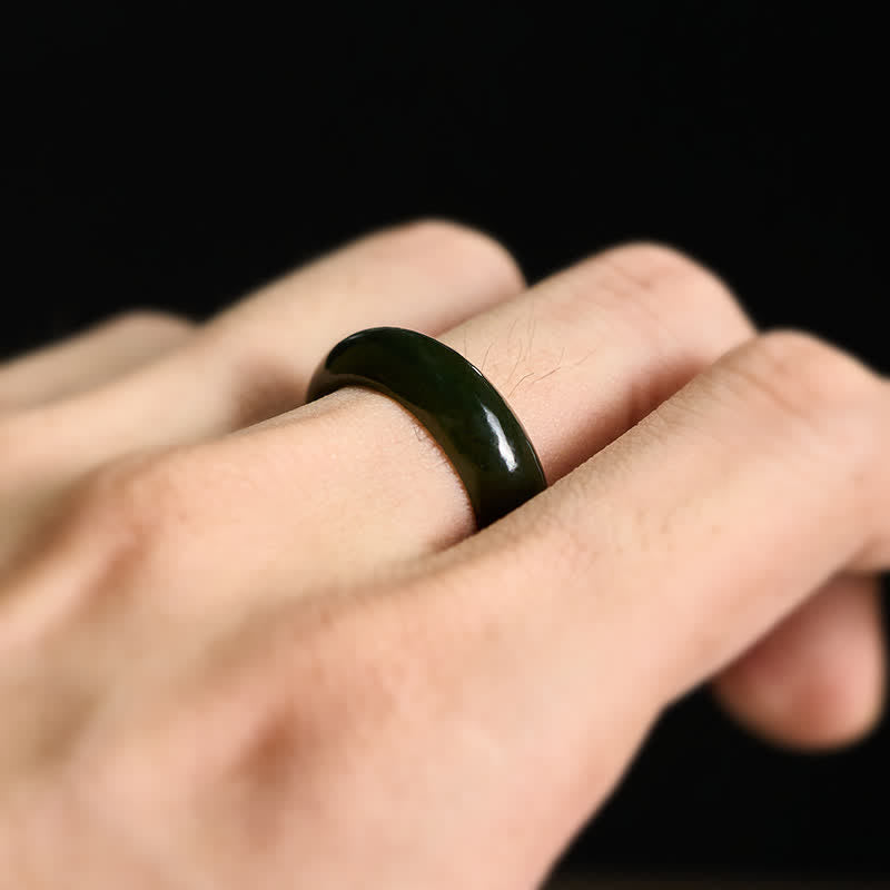 Buddha Stones Heilring aus natürlichem cyanfarbenem Jade - image 9