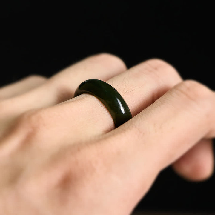 Buddha Stones Heilring aus natürlichem cyanfarbenem Jade - image 9
