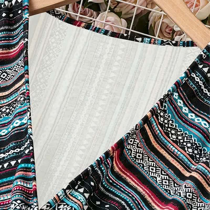 Buddha Stones Sommerkleid im Boho-Stil mit Streifen und V-Ausschnitt, ärmellos, für Damen - image 3