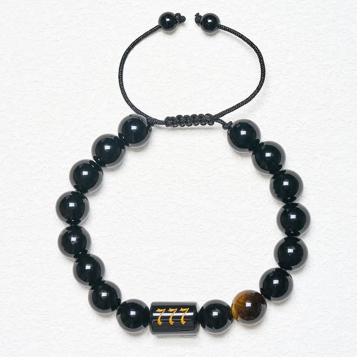 Buddha Stones Armband aus natürlichem schwarzem Obsidian und Tigerauge – Symbol für Stärke und Erfüllung - image 25