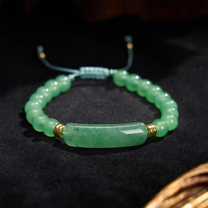 Buddha Stones Armband für positive Transformation aus Amethystgrünem Aventurin, Tigerauge und Erdbeerquarz - image 5