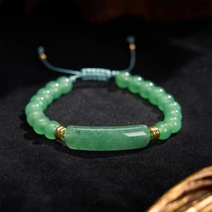 Buddha Stones Armband für positive Transformation aus Amethystgrünem Aventurin, Tigerauge und Erdbeerquarz - image 5
