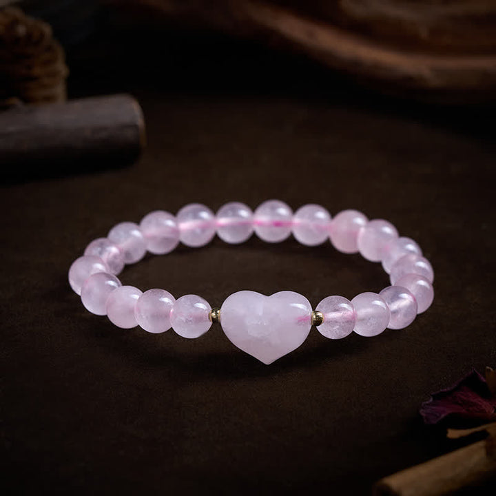 Buddha Stones Natürliches Amethyst-Grünes Aventurin-Tigerauge-Erdbeerquarz-Liebesherz-Spirituelles Armband - image 3