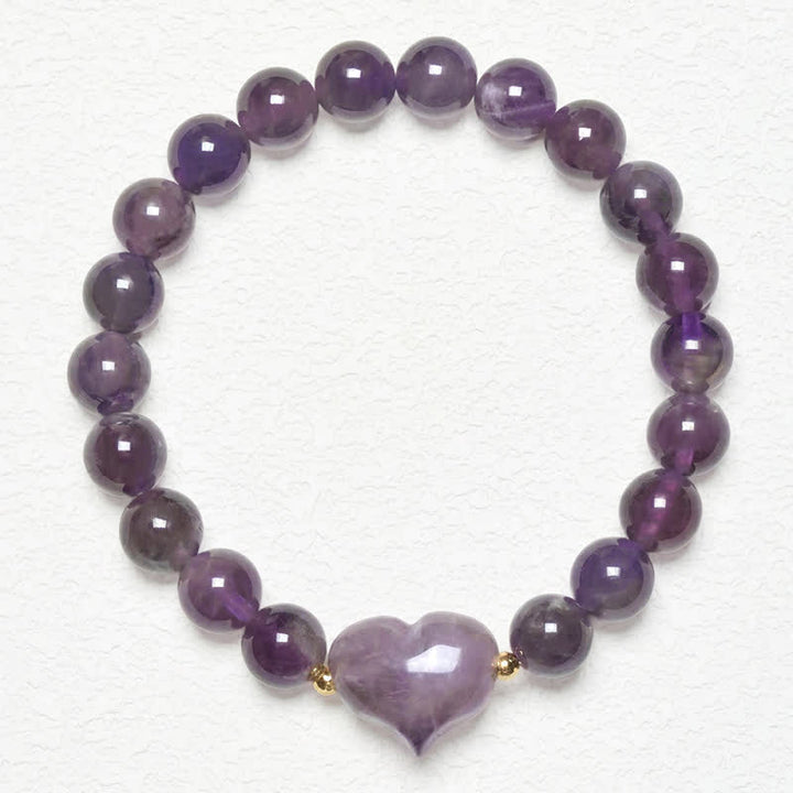 Buddha Stones Natürliches Amethyst-Grünes Aventurin-Tigerauge-Erdbeerquarz-Liebesherz-Spirituelles Armband - image 8
