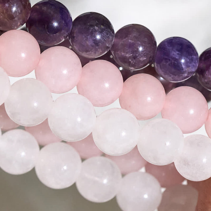 Buddha Stones Armband aus Amethyst und Rosenquarz für spirituelles Bewusstsein - image 8