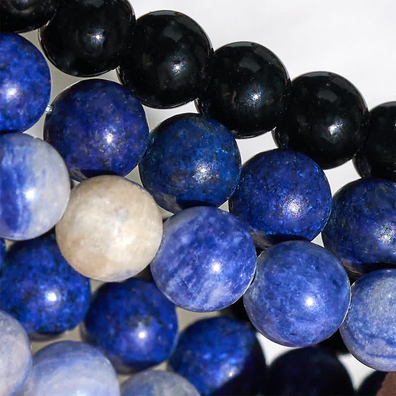 Buddha Stones Armband aus Lapislazuli, Sodalith und schwarzem Onyx - image 8