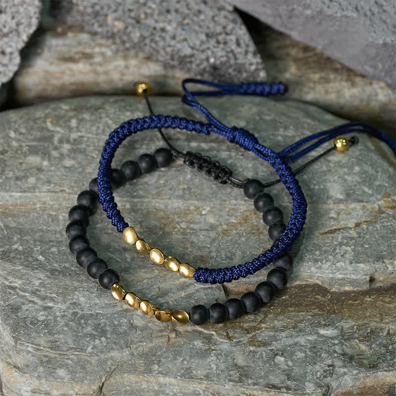 Buddha Stones 2 Stück Armband aus Kupferschnur mit natürlichen, mattierten Steinperlen - image 8