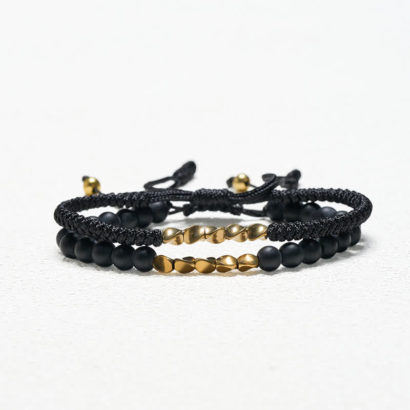 Buddha Stones 2 Stück Armband aus Kupferschnur mit natürlichen, mattierten Steinperlen - image 11