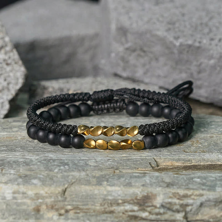 Buddha Stones 2 Stück Armband aus Kupferschnur mit natürlichen, mattierten Steinperlen - image 10