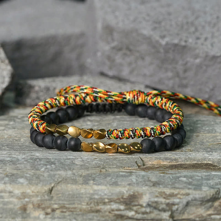 Buddha Stones 2 Stück Armband aus Kupferschnur mit natürlichen, mattierten Steinperlen - image 1