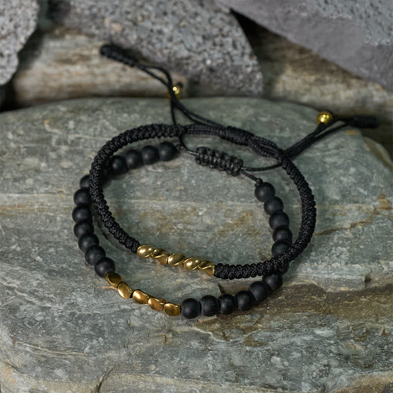 Buddha Stones 2 Stück Armband aus Kupferschnur mit natürlichen, mattierten Steinperlen - image 12