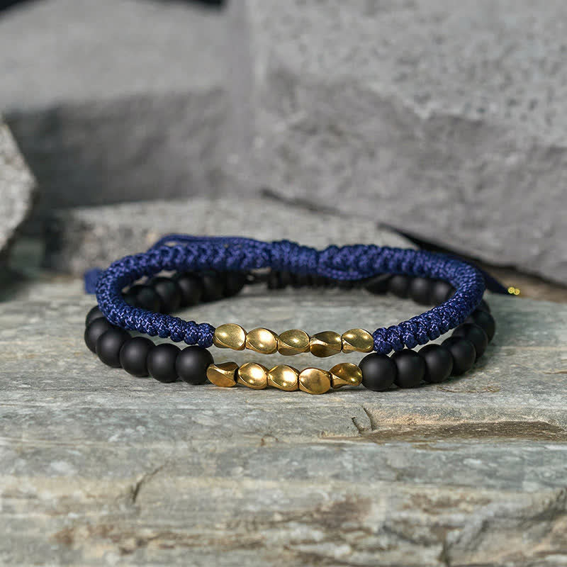 Buddha Stones 2 Stück Armband aus Kupferschnur mit natürlichen, mattierten Steinperlen - image 6