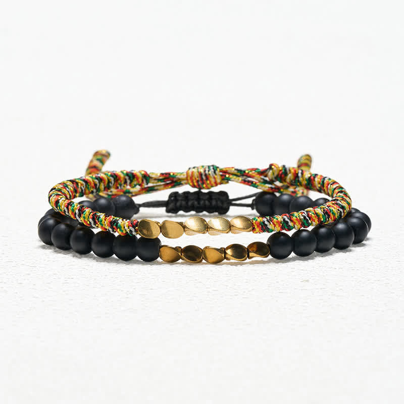 Buddha Stones 2 Stück Armband aus Kupferschnur mit natürlichen, mattierten Steinperlen - image 3