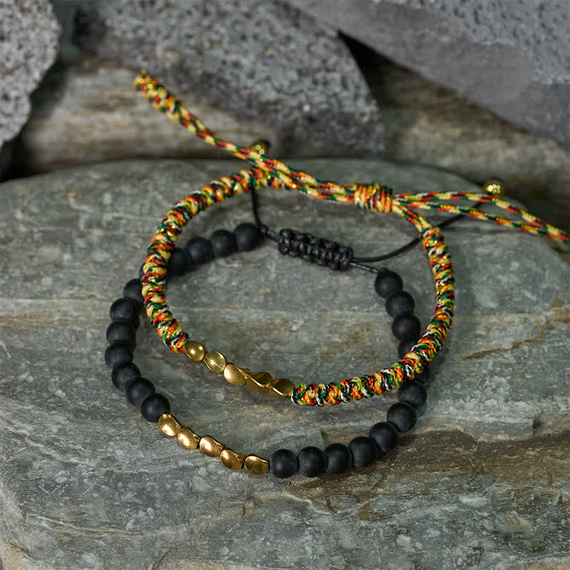Buddha Stones 2 Stück Armband aus Kupferschnur mit natürlichen, mattierten Steinperlen - image 2