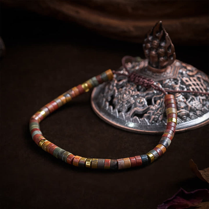 Buddha Stones Kleines Energiearmband aus Picasso-Jaspisperlen - image 3