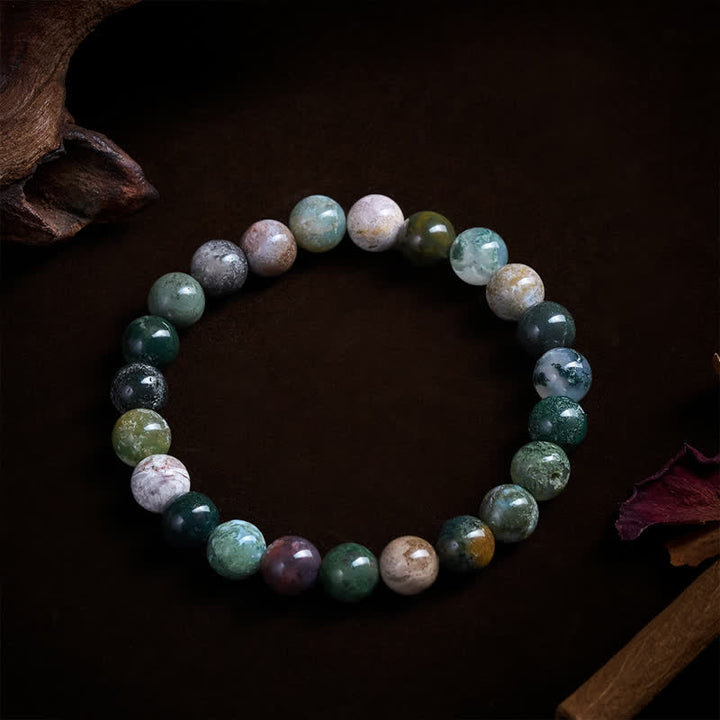 Buddha Stones Armband aus Naturstein, Meeressediment-Jaspis und Achat zum Schutz und Frieden - image 6