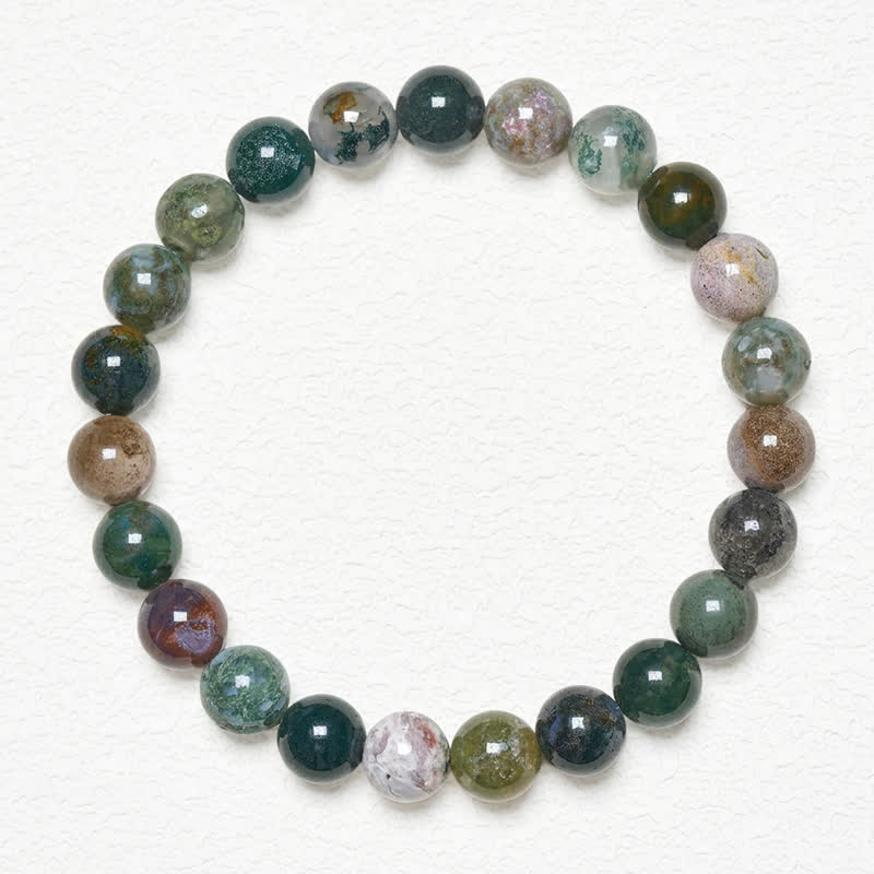 Buddha Stones Armband aus Naturstein, Meeressediment-Jaspis und Achat zum Schutz und Frieden - image 1