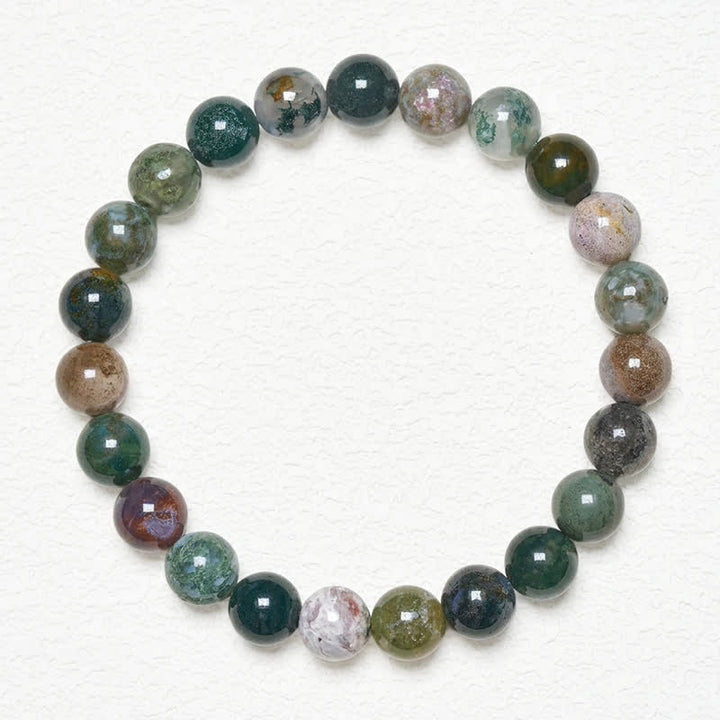 Buddha Stones Armband aus Naturstein, Meeressediment-Jaspis und Achat zum Schutz und Frieden - image 1