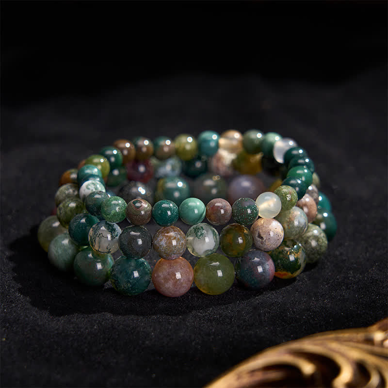 Buddha Stones Armband aus Naturstein, Meeressediment-Jaspis und Achat zum Schutz und Frieden - image 12