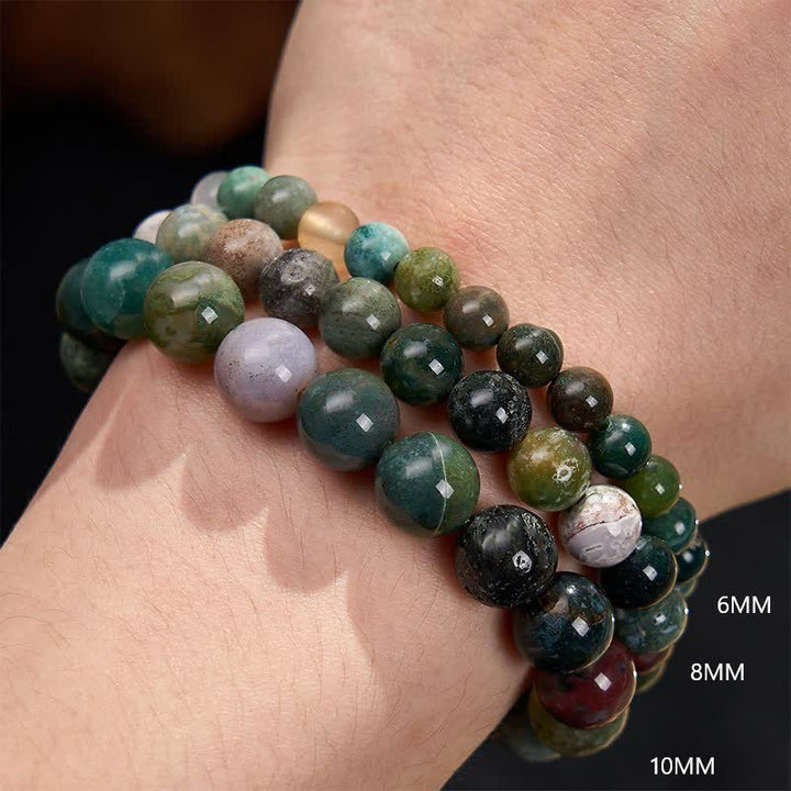 Buddha Stones Armband aus Naturstein, Meeressediment-Jaspis und Achat zum Schutz und Frieden - image 13