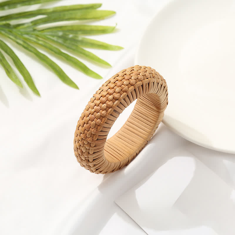 Buddha Stones Handgeflochtenes breites Armband aus Rattan im Boho-Strandstil - image 3