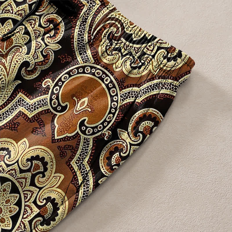 Buddha Stones Herrenhose aus Baumwolle mit Mandala-Paisley-Muster, schmal zulaufend und mit Taschen - image 2