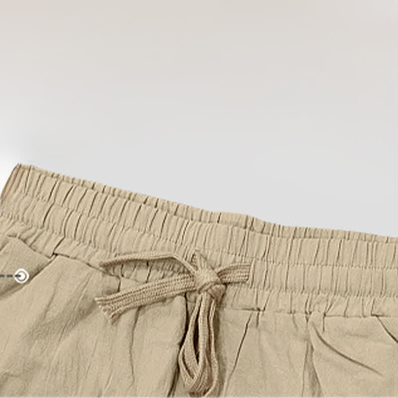 Buddha Stones Sommer-Freizeit-Bermudashorts mit Kordelzug, Seitenschlitz, einfarbig, Herren-Geradebeinhose mit Taschen - image 5