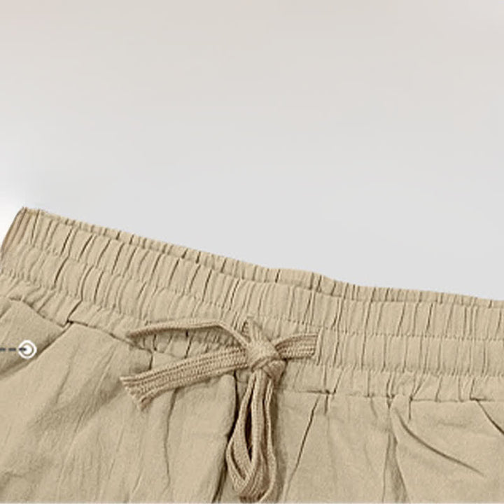 Buddha Stones Sommer-Freizeit-Bermudashorts mit Kordelzug, Seitenschlitz, einfarbig, Herren-Geradebeinhose mit Taschen - image 5