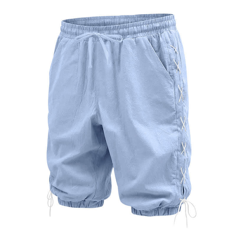 Buddha Stones Sommer-Freizeit-Bermudashorts mit Kordelzug, Seitenschlitz, einfarbig, Herren-Geradebeinhose mit Taschen - image 17