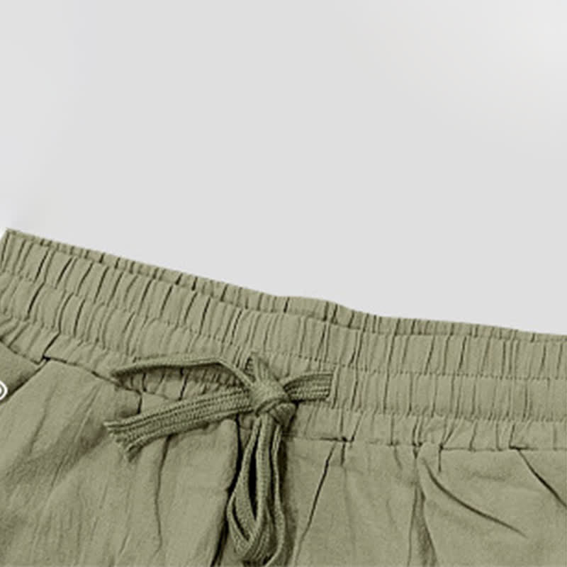 Buddha Stones Sommer-Freizeit-Bermudashorts mit Kordelzug, Seitenschlitz, einfarbig, Herren-Geradebeinhose mit Taschen - image 30