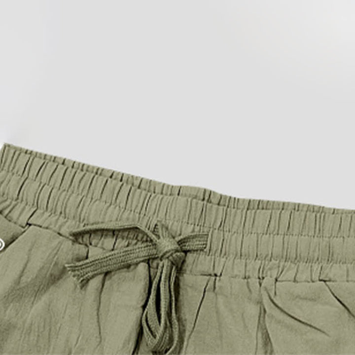 Buddha Stones Sommer-Freizeit-Bermudashorts mit Kordelzug, Seitenschlitz, einfarbig, Herren-Geradebeinhose mit Taschen - image 30