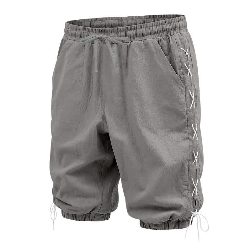 Buddha Stones Sommer-Freizeit-Bermudashorts mit Kordelzug, Seitenschlitz, einfarbig, Herren-Geradebeinhose mit Taschen - image 36