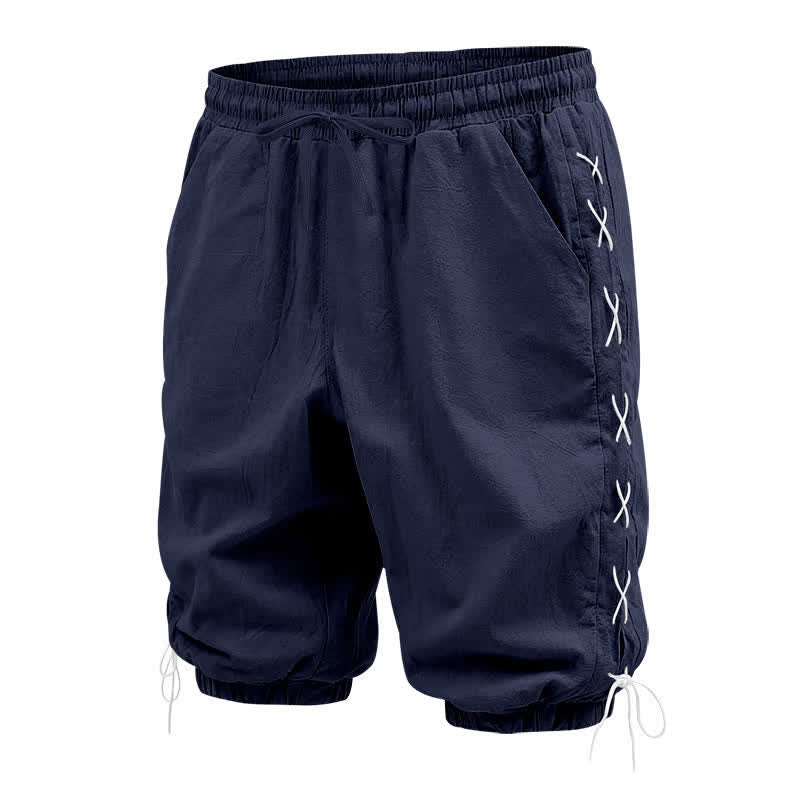 Buddha Stones Sommer-Freizeit-Bermudashorts mit Kordelzug, Seitenschlitz, einfarbig, Herren-Geradebeinhose mit Taschen - image 44