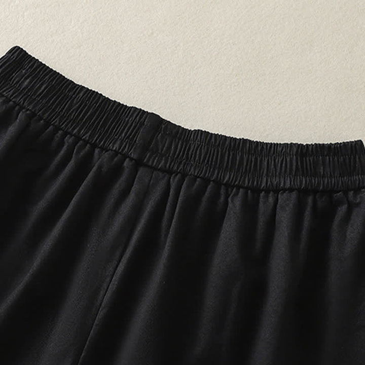 Buddha Stones Lässige, einfarbige Damen-Shorts mit dekorativen Knöpfen und Taschen für den Sommer - image 20