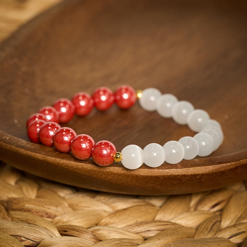 Buddha Stones Armband „Zinnoberweißes Katzenauge“ - image 22
