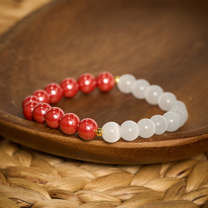 Buddha Stones Armband „Zinnoberweißes Katzenauge“ - image 22