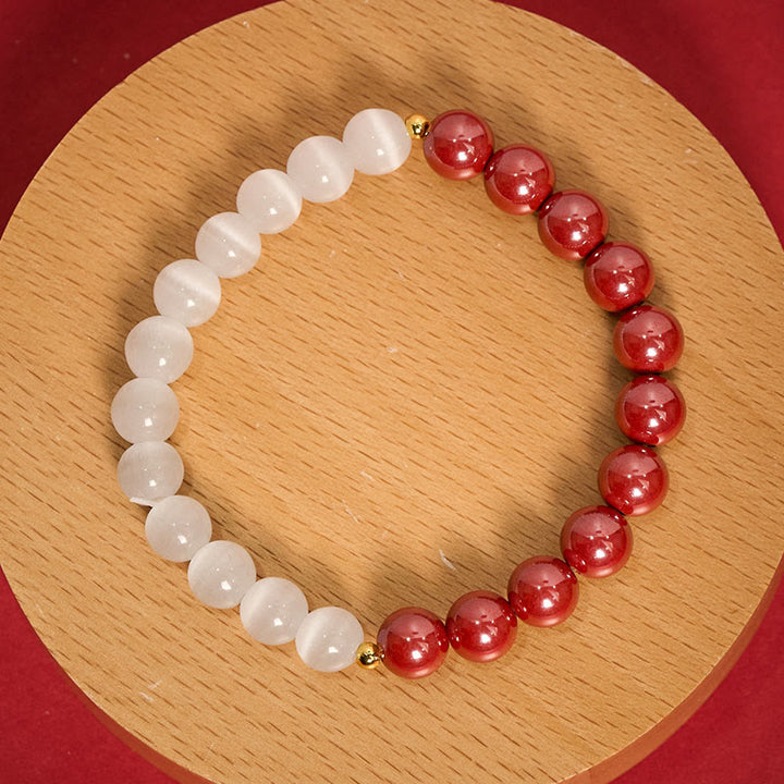 Buddha Stones Armband „Zinnoberweißes Katzenauge“ - image 23