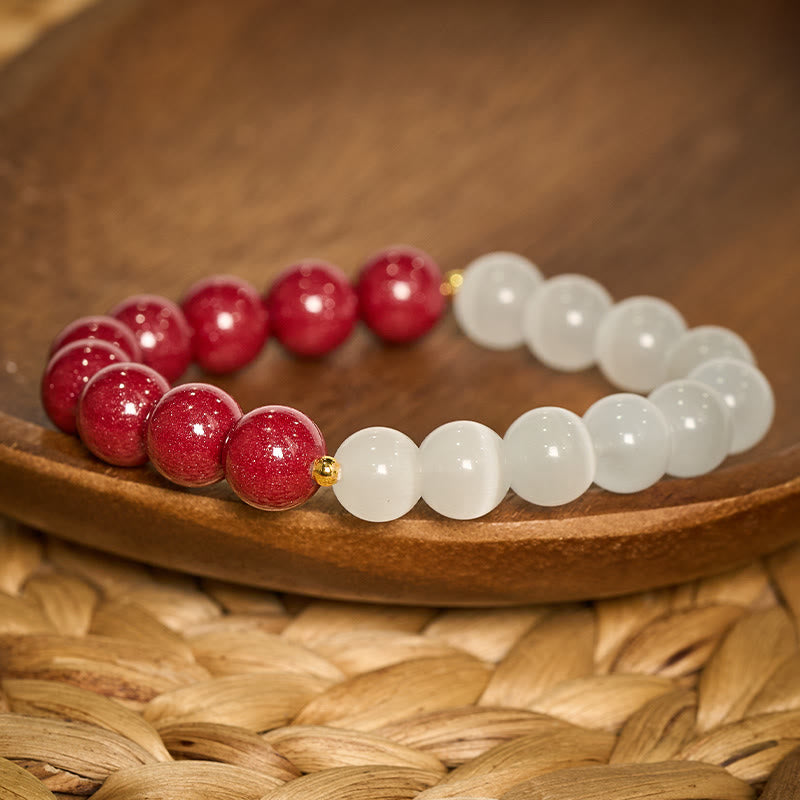 Buddha Stones Armband „Zinnoberweißes Katzenauge“ - image 3